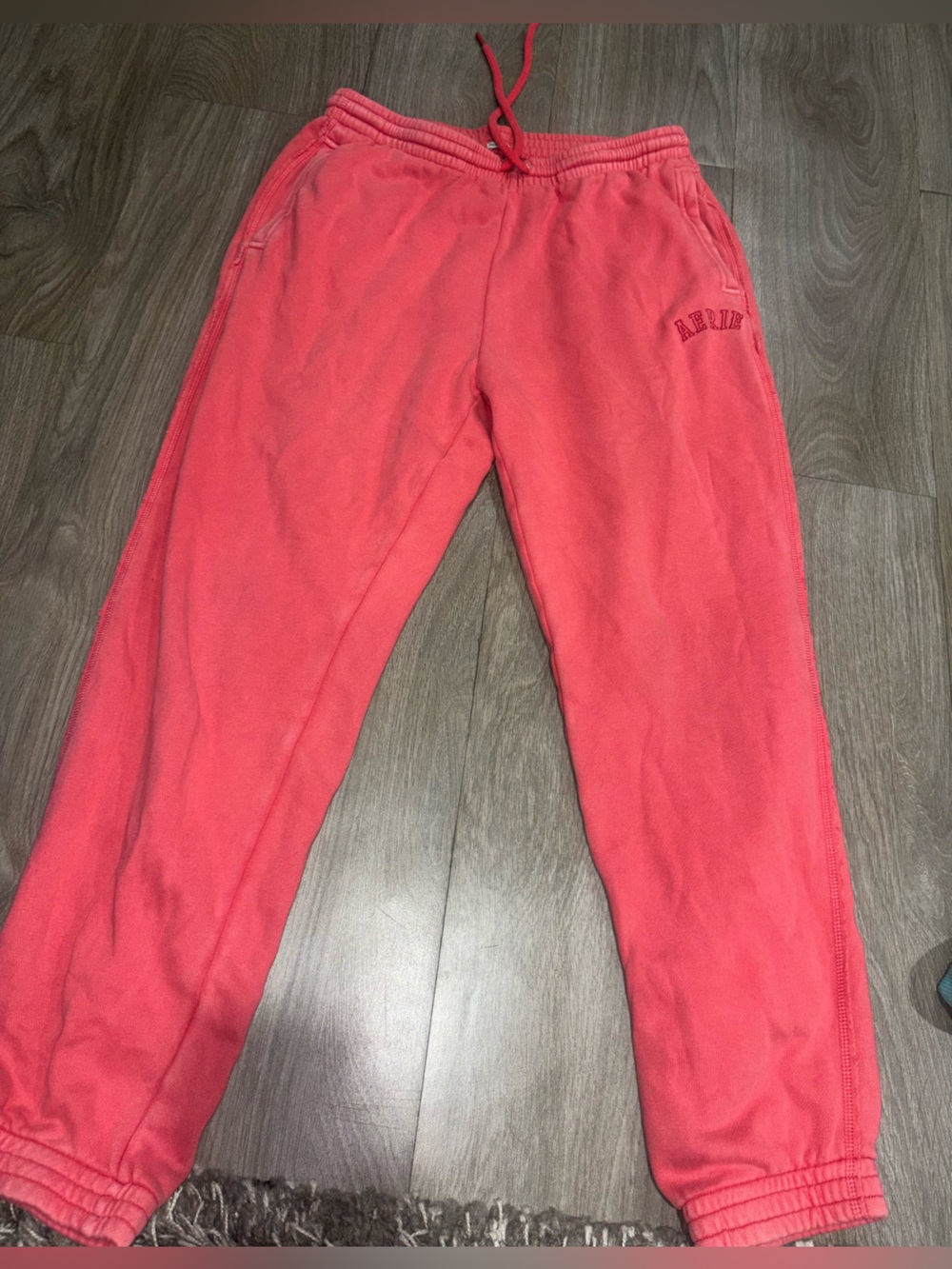 aerie Coral Pink Cozy Track Joggers